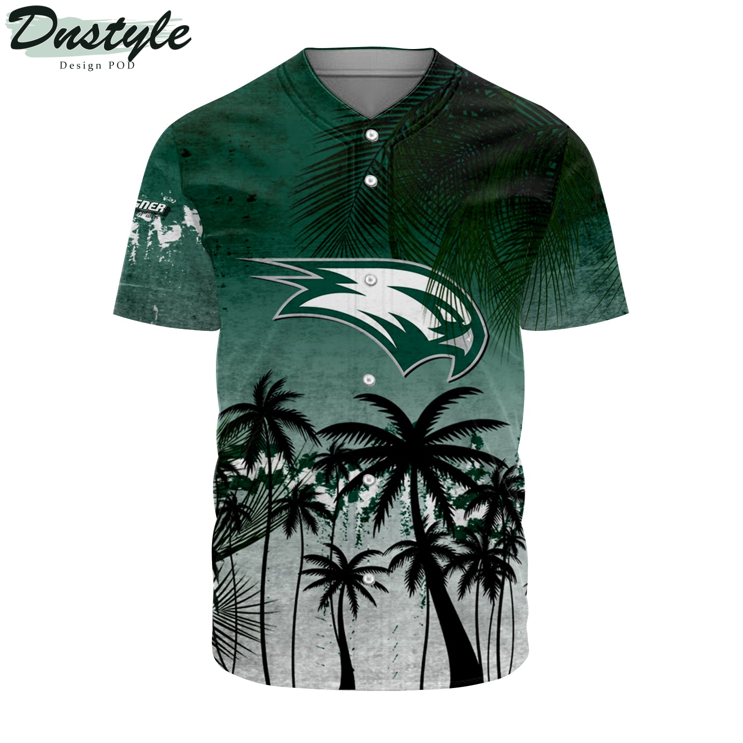 Wagner Seahawks Baseball Jersey Coconut Tree Tropical Grunge