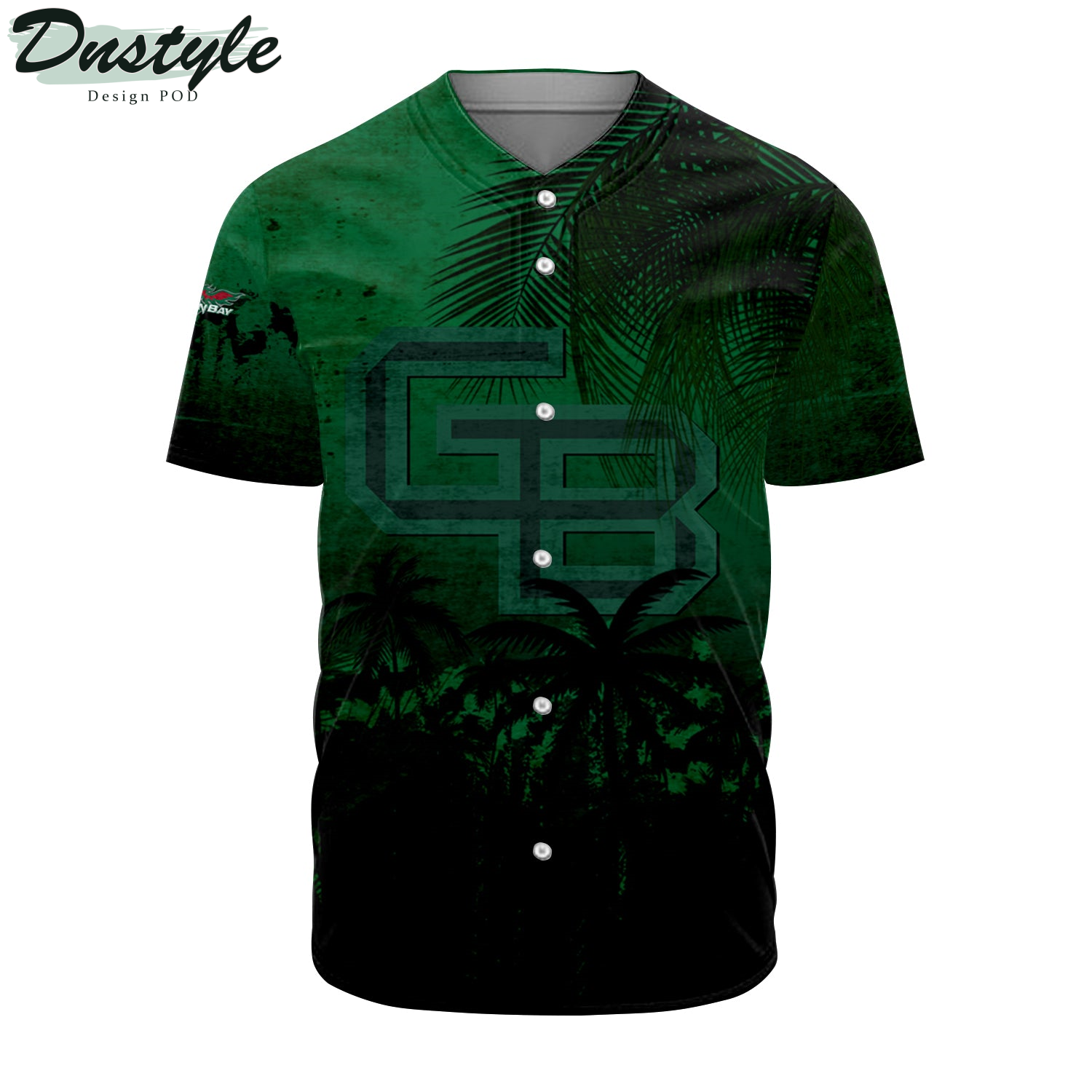 Wisconsin-Green Bay Phoenix Baseball Jersey Coconut Tree Tropical Grunge