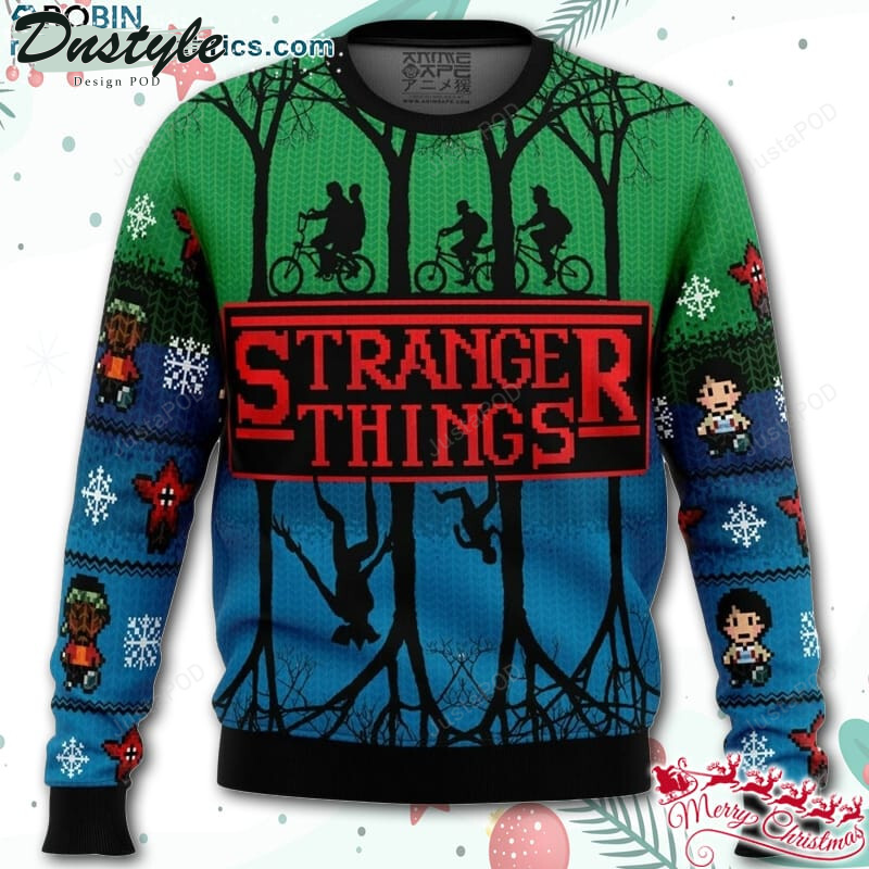 Stranger Things Pattern Ugly Christmas Wool Sweater