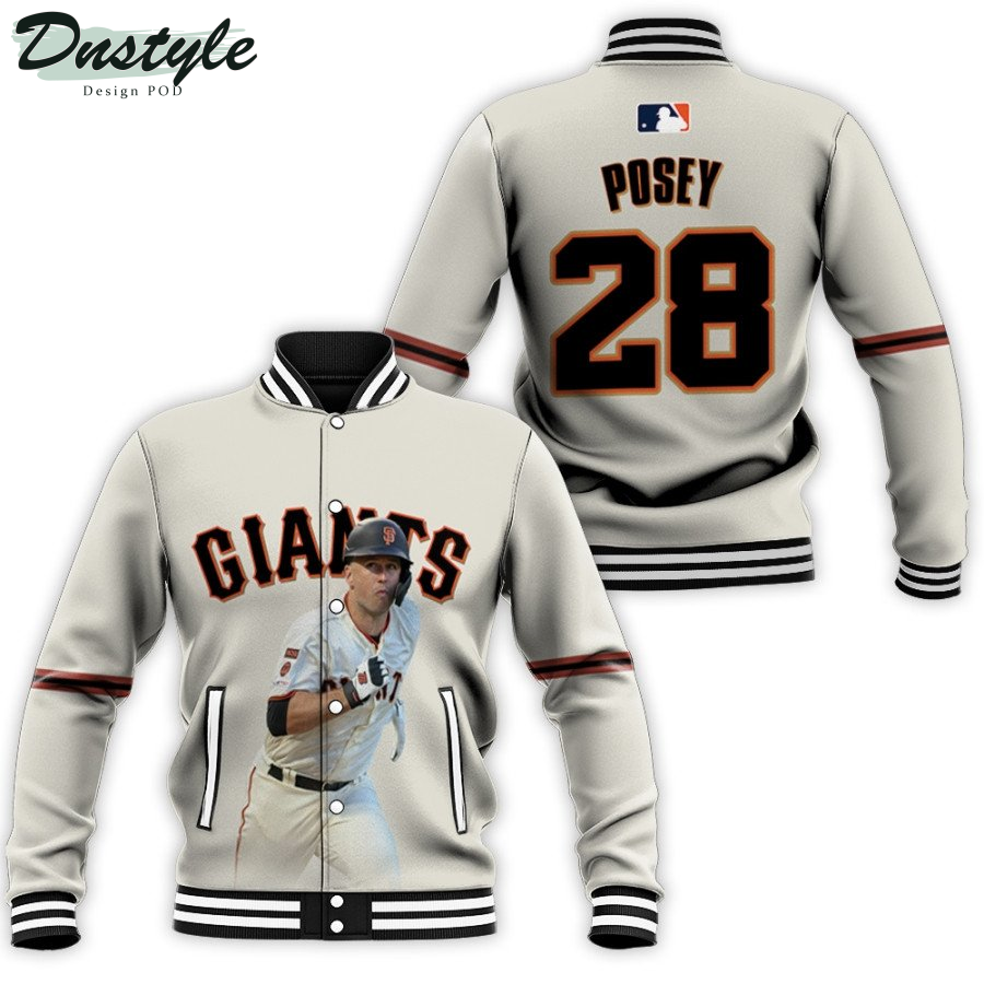 San Francisco Giants Buster Posey 28 MLB Legends Cream 2019 Baseball Jacket