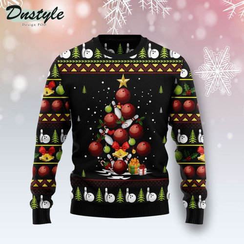 Bowling Christmas Tree Ugly Christmas Sweater