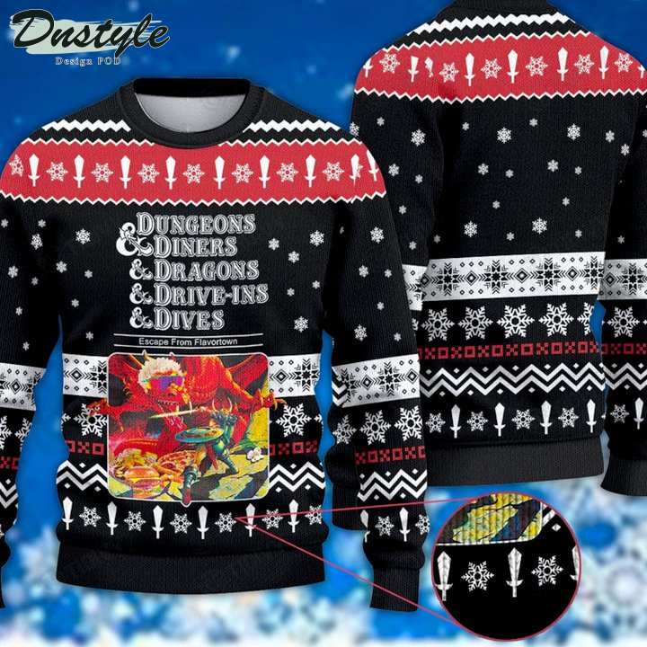 Esacpe From Flavotown Dungeons Diners Dragons Drive-ins Dives Ugly Christmas Sweater