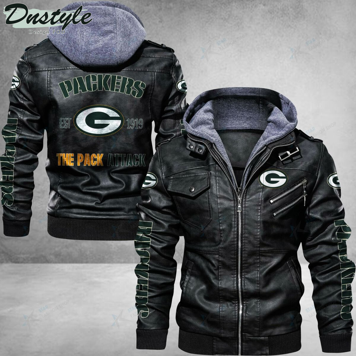 Green Bay Packers The Pack Attack Leather Jacket