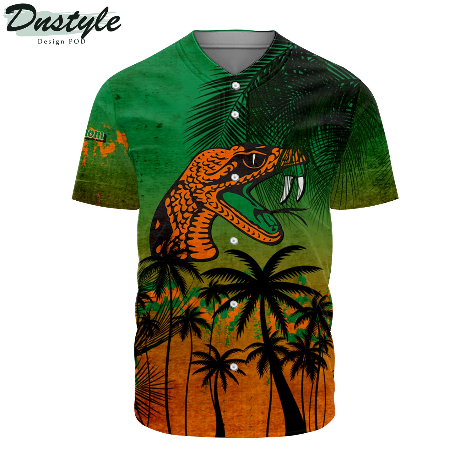 Georgia Southern Eagles Coconut Tree Tropical Grunge Baseball Jersey