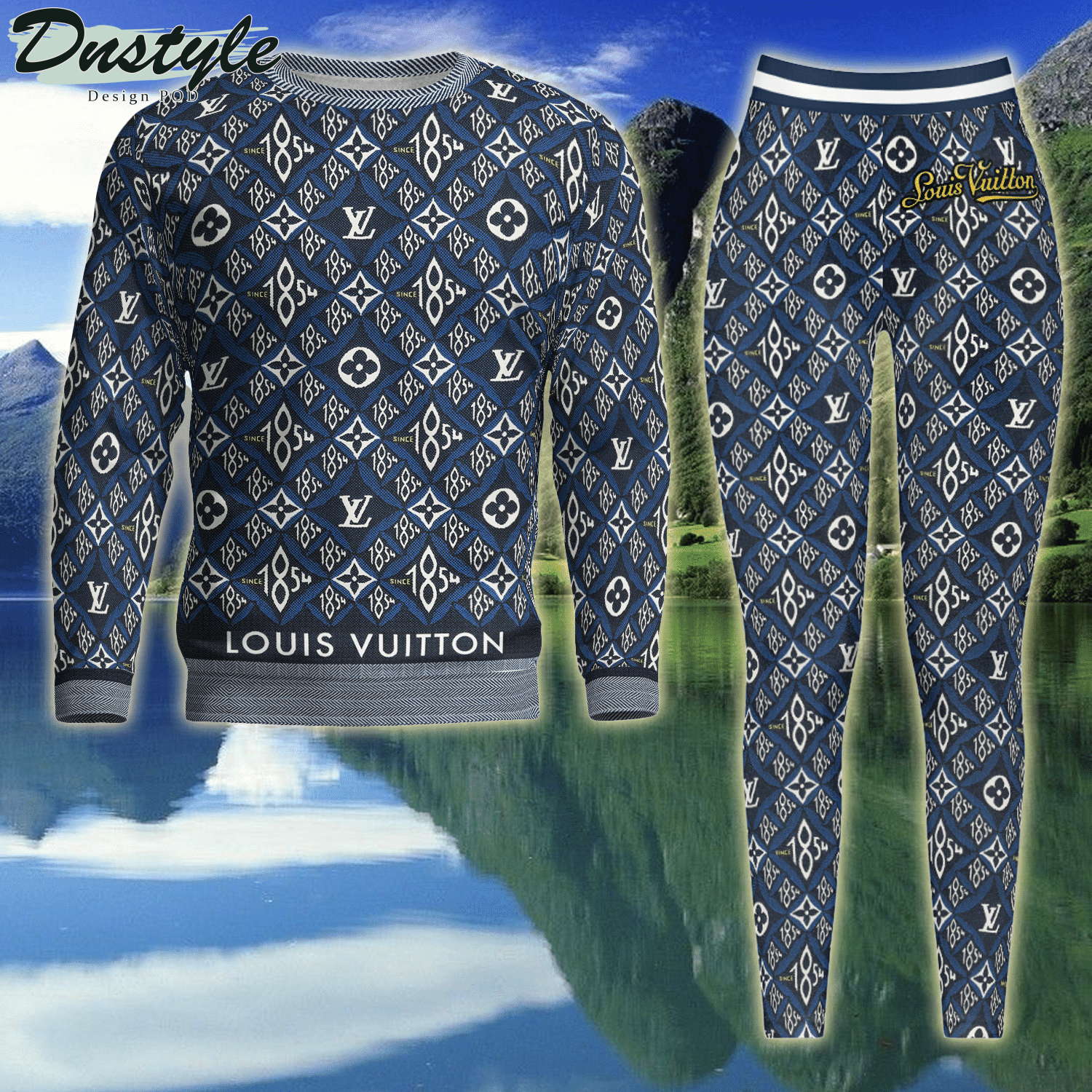 Louis Vuitton Navy ugly sweater and legging