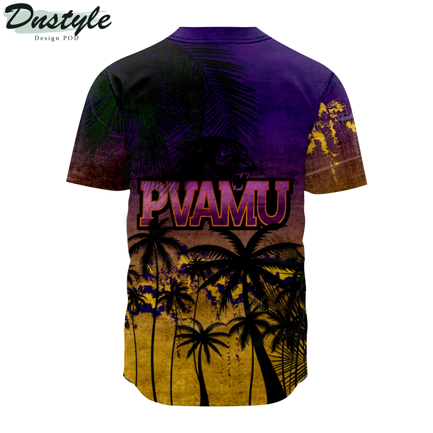 Prairie View A&M Panthers Baseball Jersey Coconut Tree Tropical Grunge