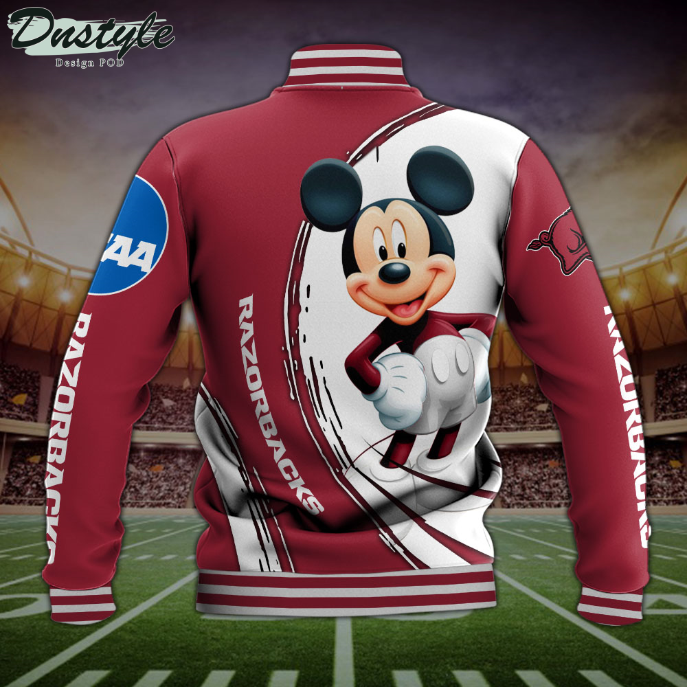 Arkansas Razorbacks Mickey Custom Name Baseball Jacket