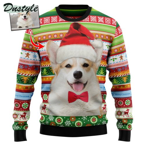 Custom Photo Dog Merry Christmas Ugly Christmas Sweater