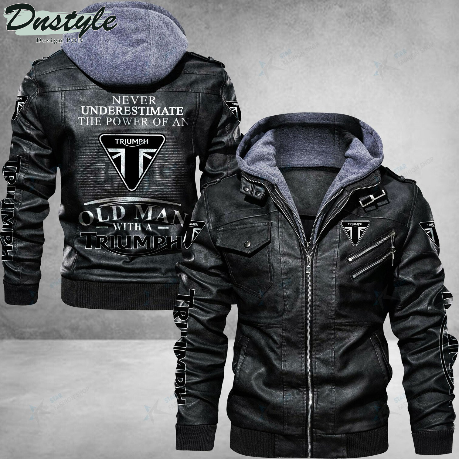 Triumph Motorcycles never underestimate the power of an old man leather jacket