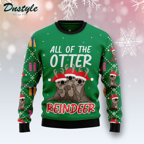 Otter Reindeer Ugly Christmas Sweater