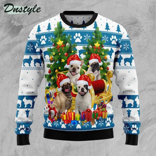 French Bulldog Greeting Ugly Christmas Sweater