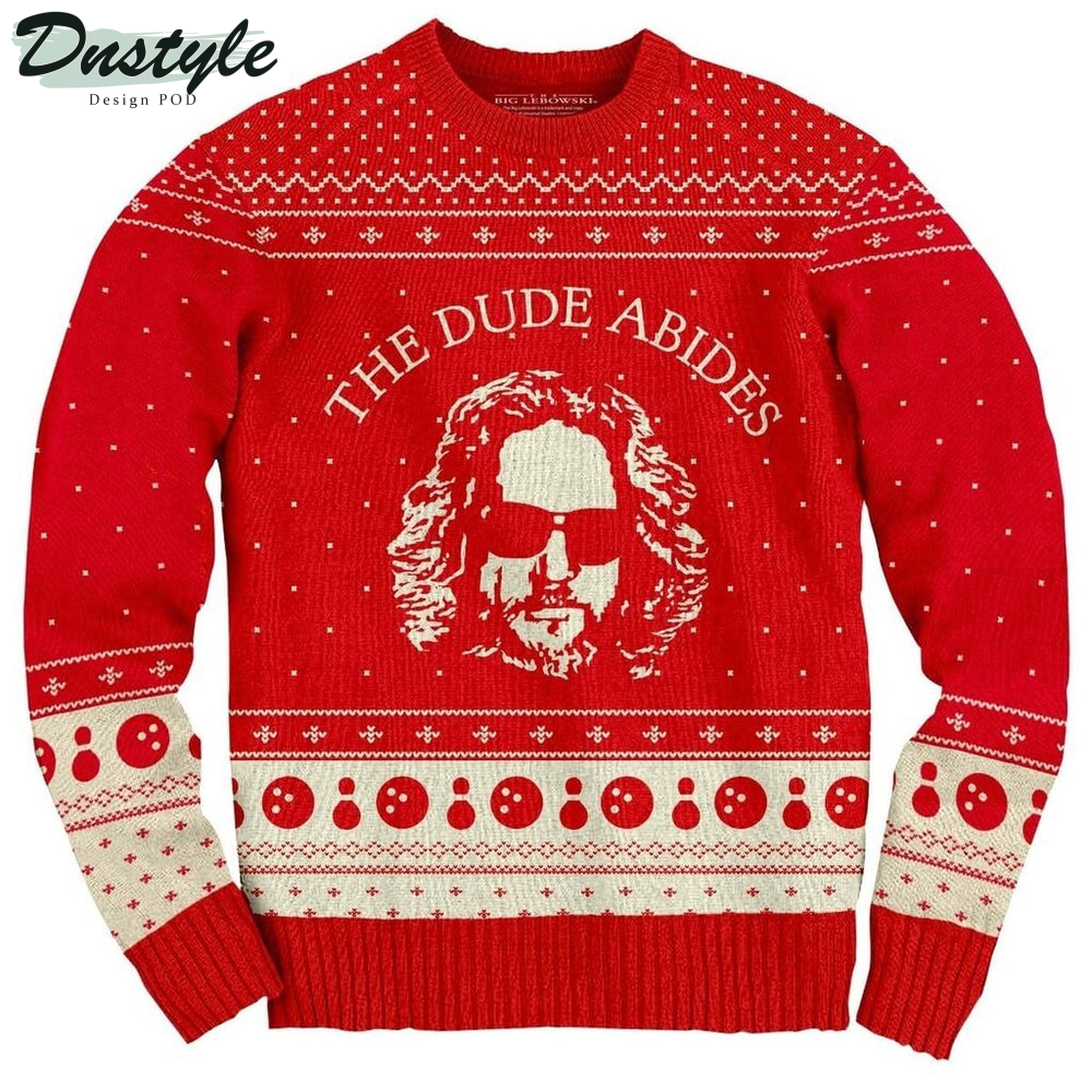 The Big Lebowski The Dude Abides Ugly Christmas Sweater