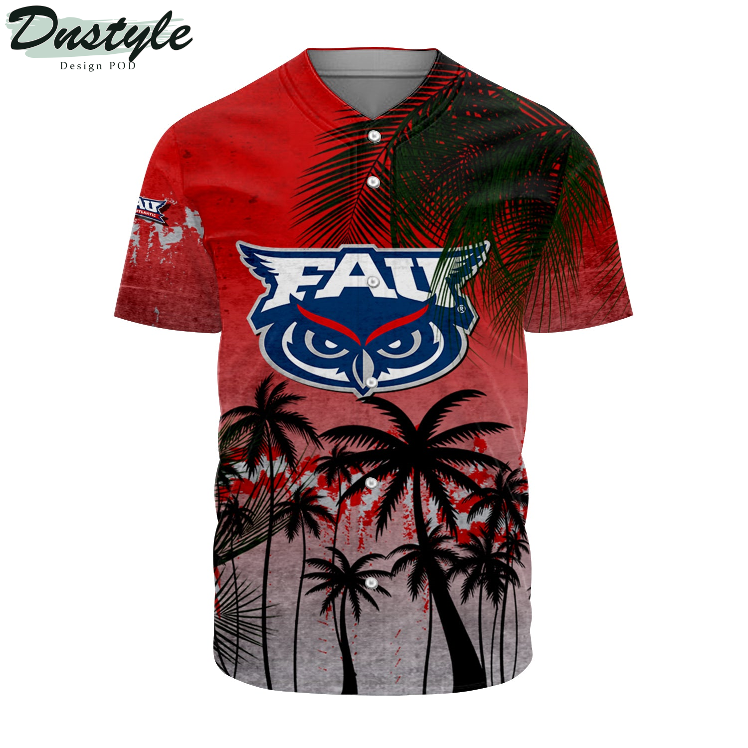 Duke Blue Devils Coconut Tree Tropical Grunge Baseball Jersey