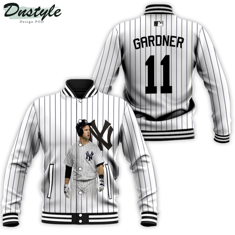 New York Yankees Brett Gardner 11 NBA Legends White 2019 Baseball Jacket