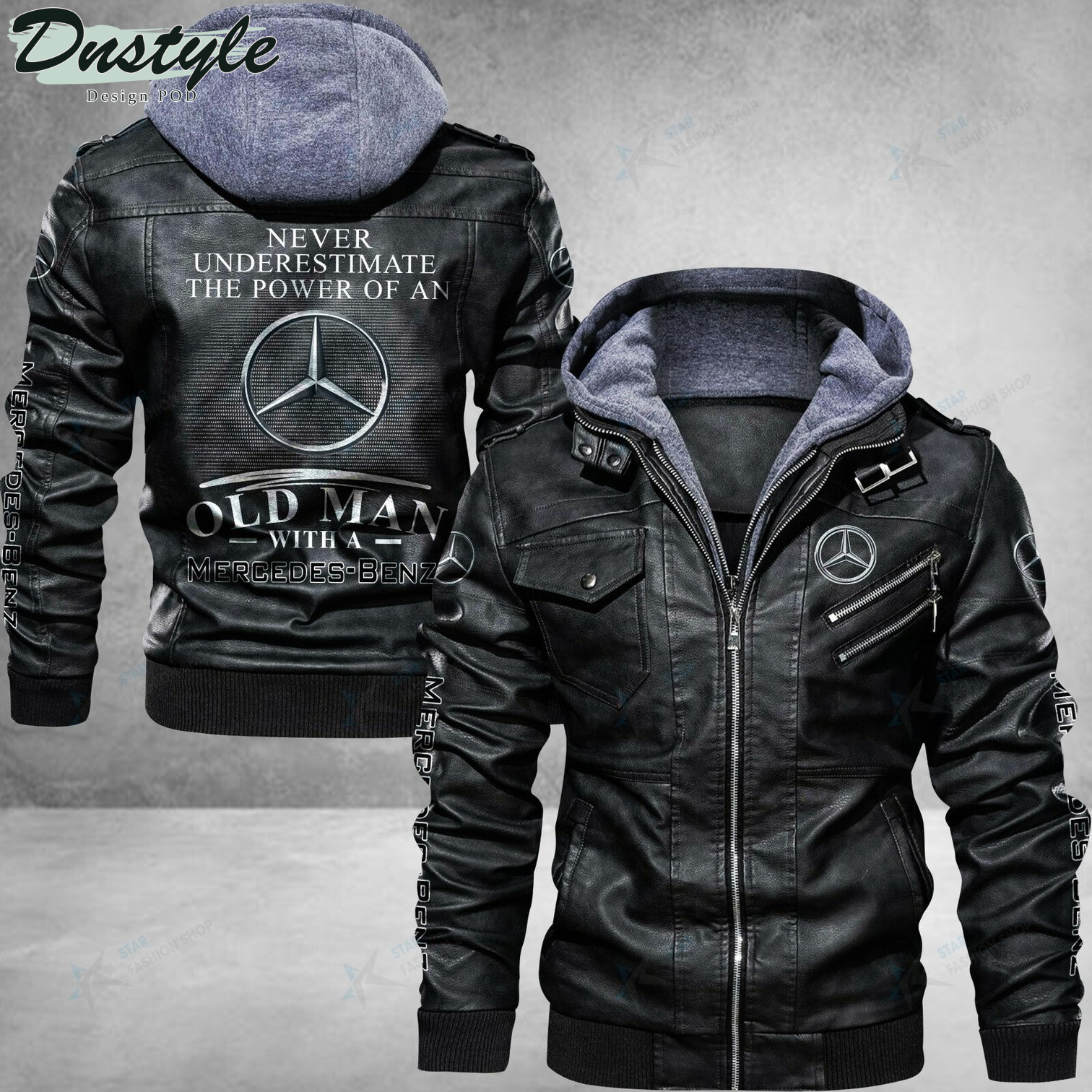 Mercedes-Benz never underestimate the power of an old man leather jacket