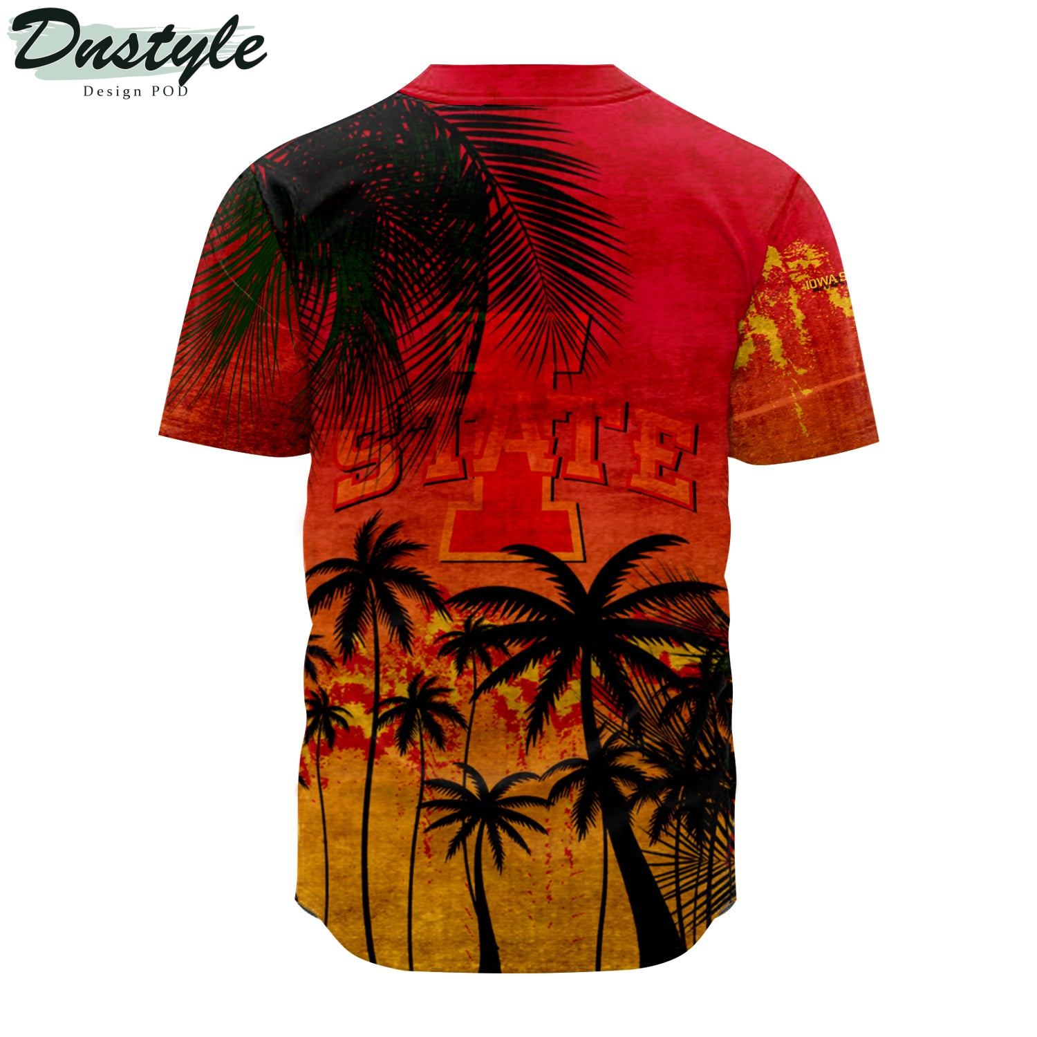 Iowa State Cyclones Coconut Tree Tropical Grunge Baseball Jersey