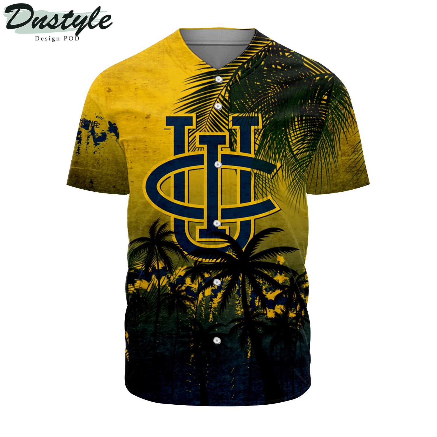 UC Irvine Anteaters Baseball Jersey Coconut Tree Tropical Grunge