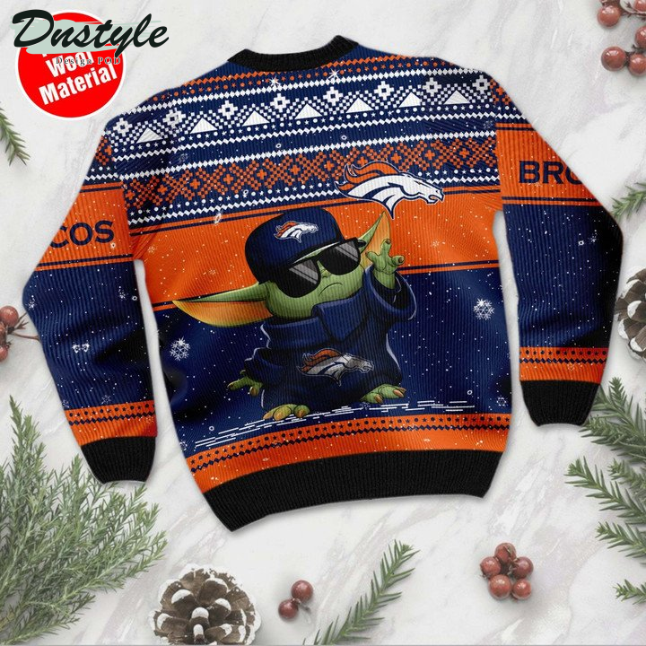 Denver Broncos Baby Yoda Ugly Sweater