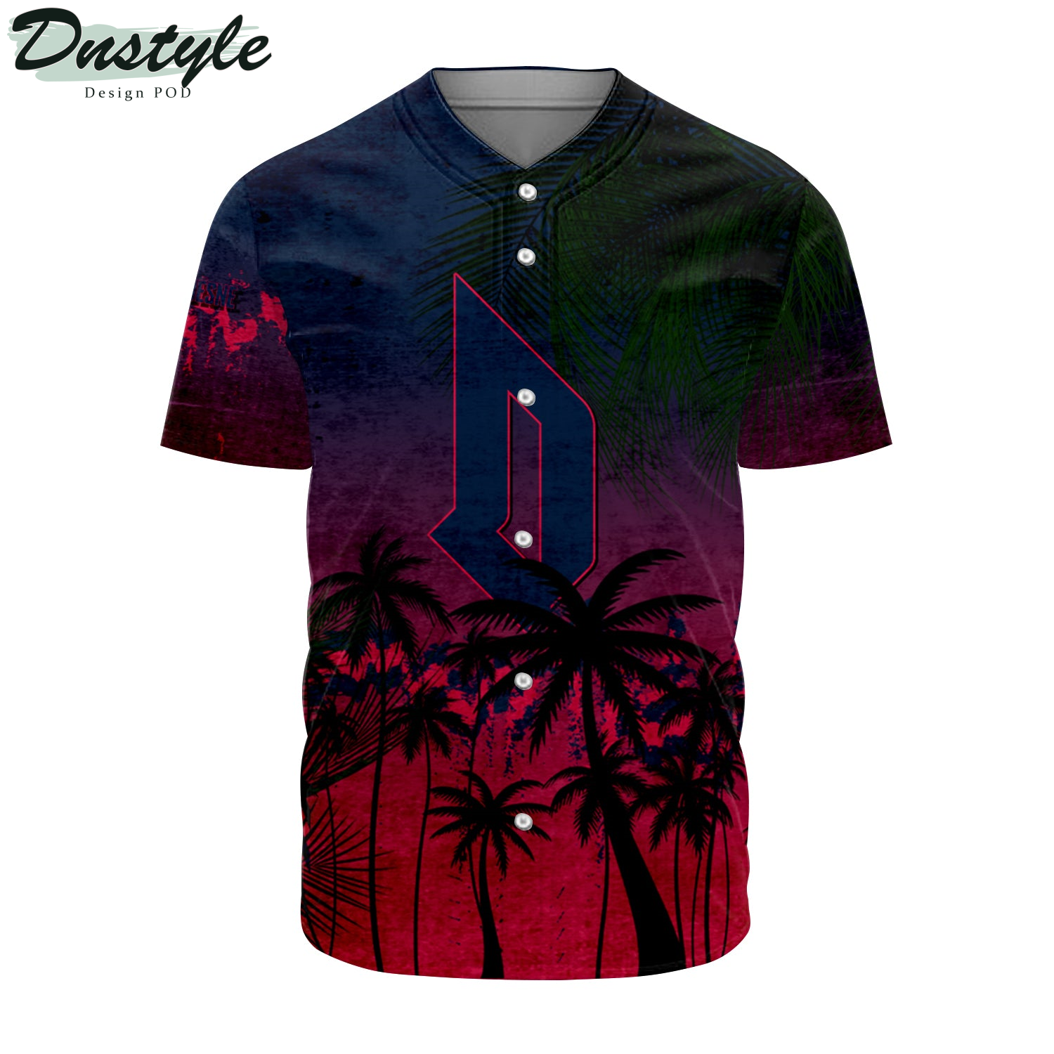 Florida Gators Coconut Tree Tropical Grunge Baseball Jersey