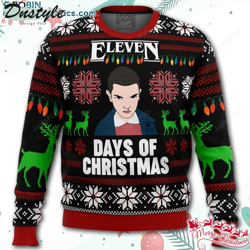 Stranger Things Eleven Days of Xmas Ugly Christmas Wool Sweater
