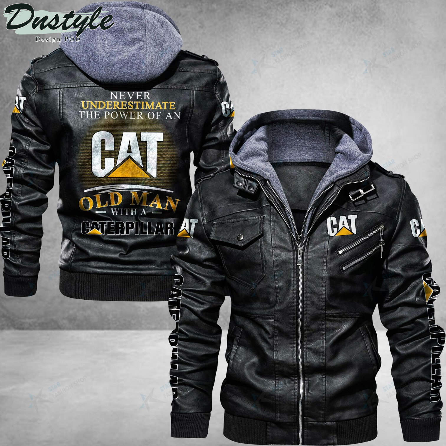 Caterpillar Inc never underestimate the power of an old man leather jacket