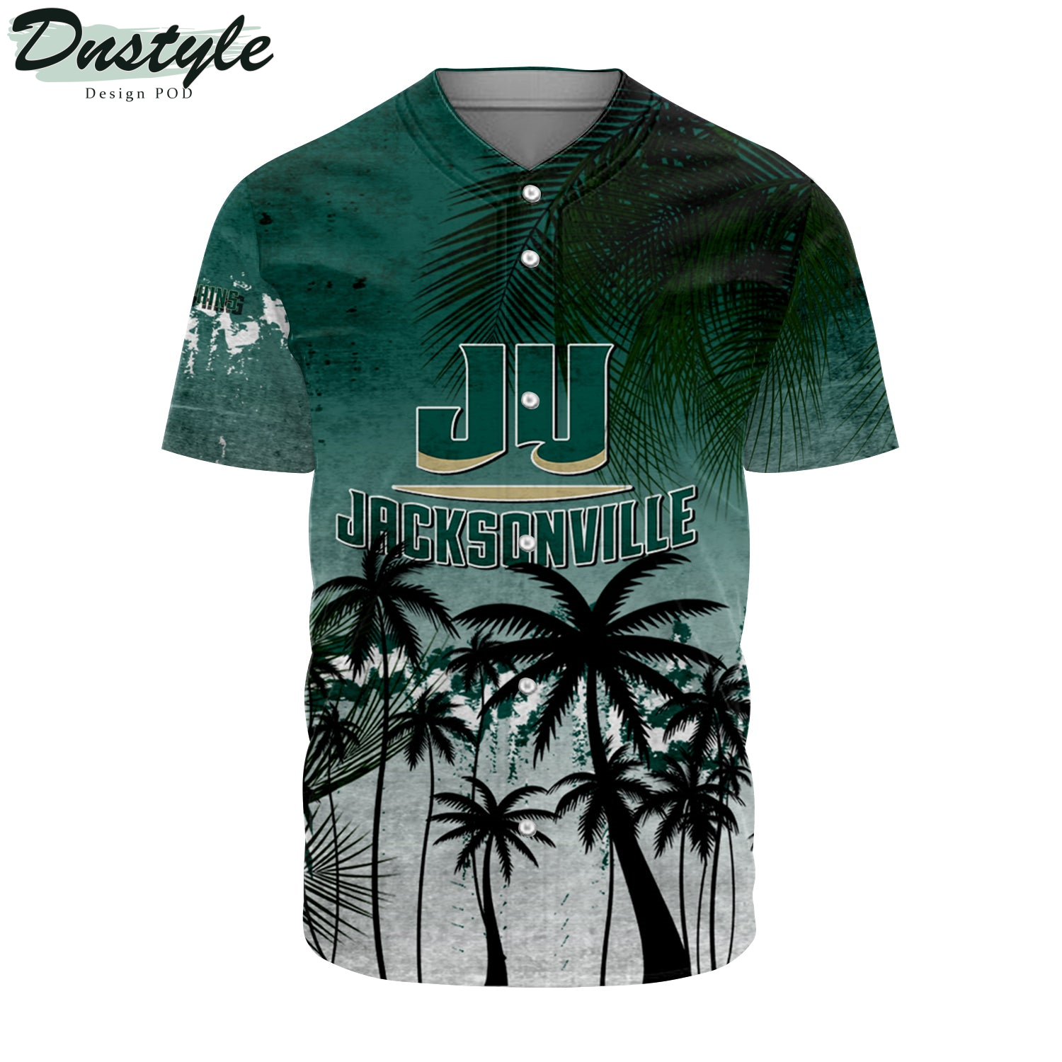 Jacksonville State Gamecocks Coconut Tree Tropical Grunge Baseball Jersey