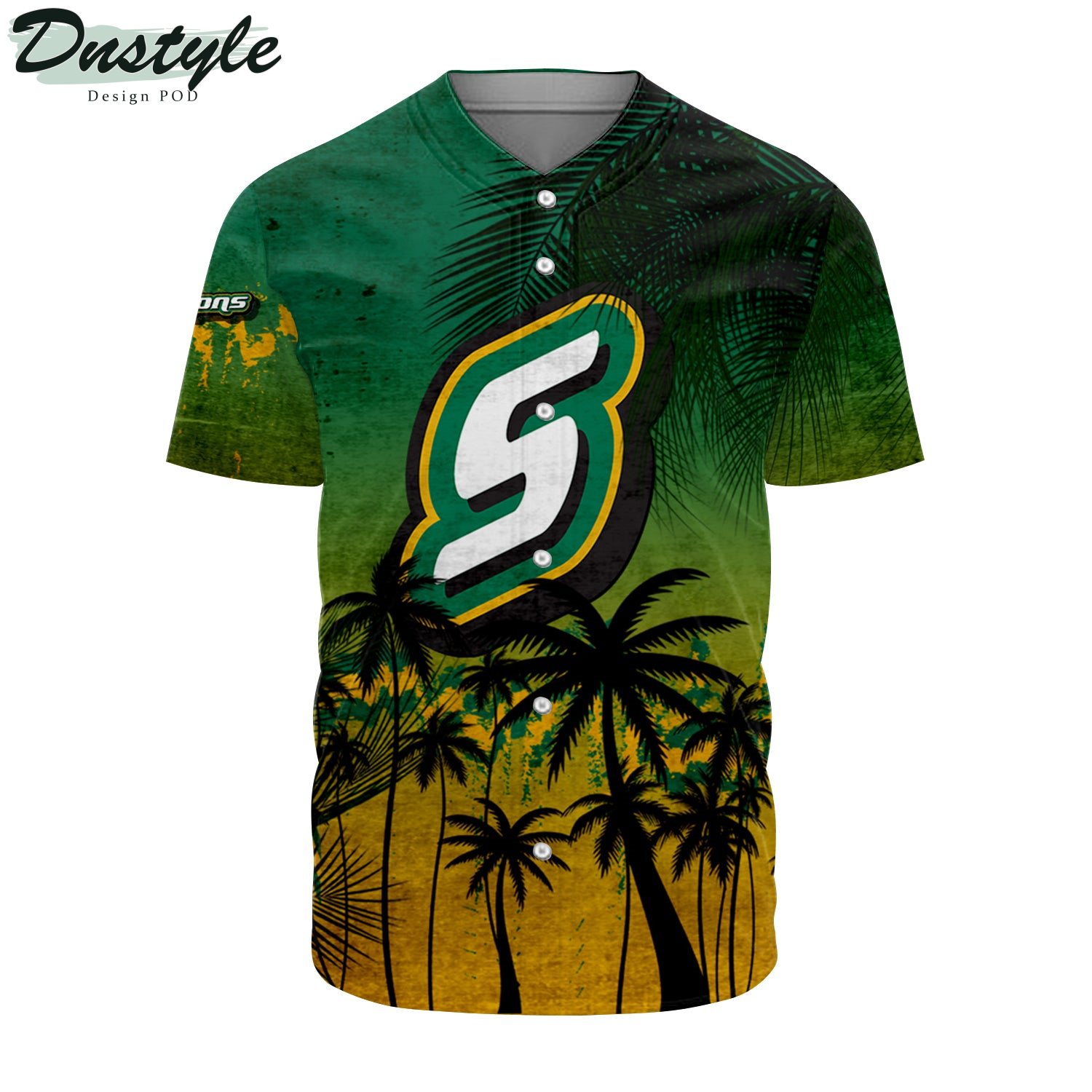 Southeastern Louisiana Lions Baseball Jersey Coconut Tree Tropical Grunge