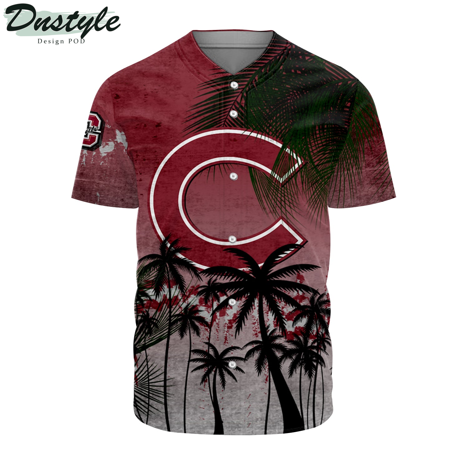 Centenary Gentlemen Coconut Tree Tropical Grunge Baseball Jersey