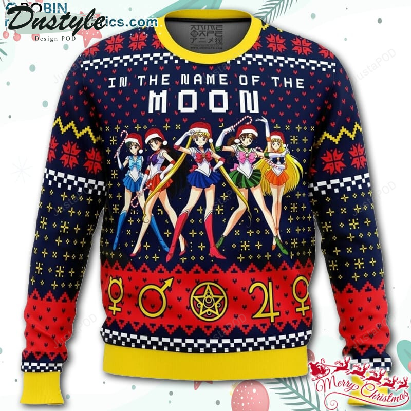 Sailor Moon In the Name of the Moon Ugly Christmas Wool Sweater