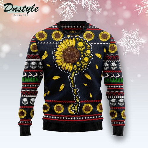 Skull Sunflower Ugly Christmas Sweater