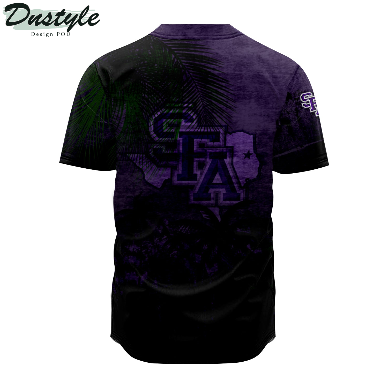 Stephen F. Austin Lumberjacks Baseball Jersey Coconut Tree Tropical Grunge