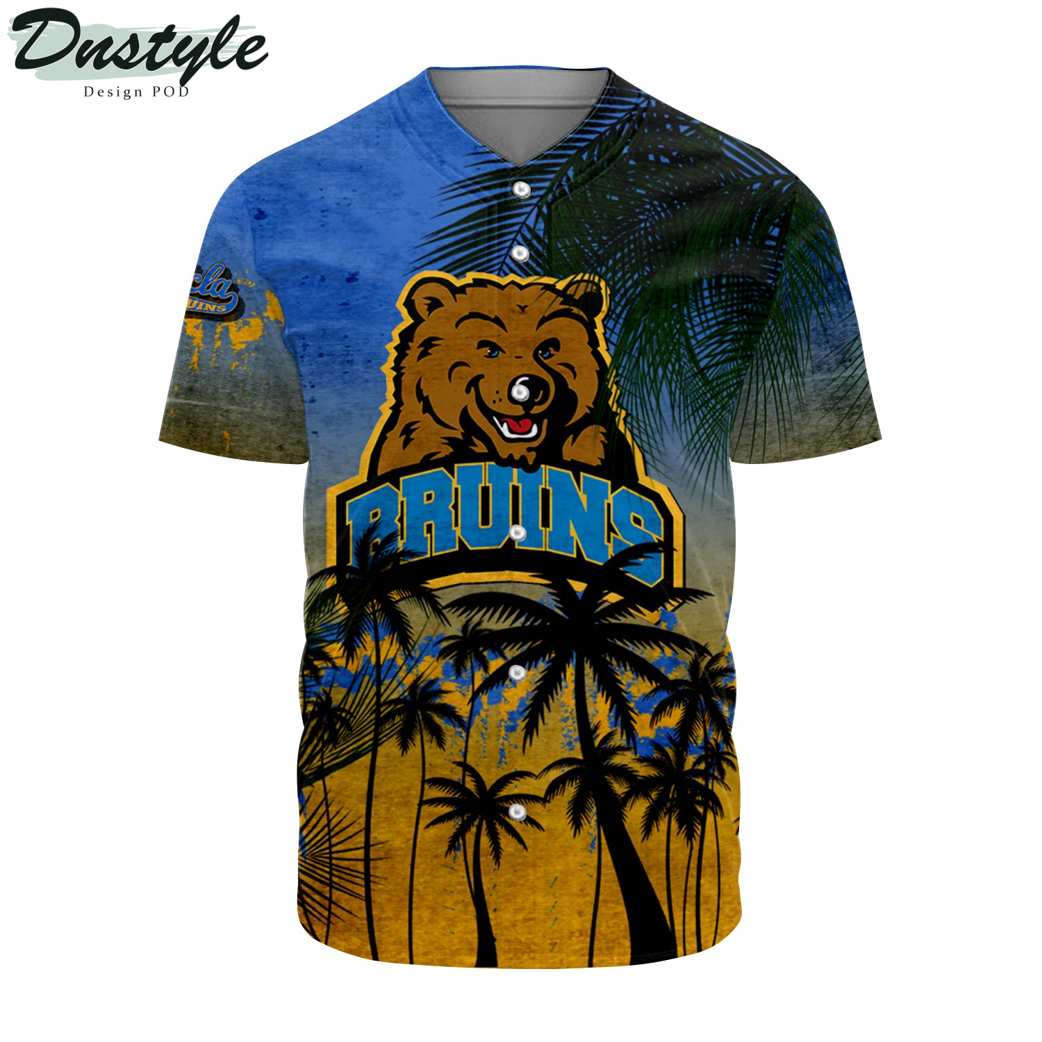 UCLA Bruins Baseball Jersey Coconut Tree Tropical Grunge