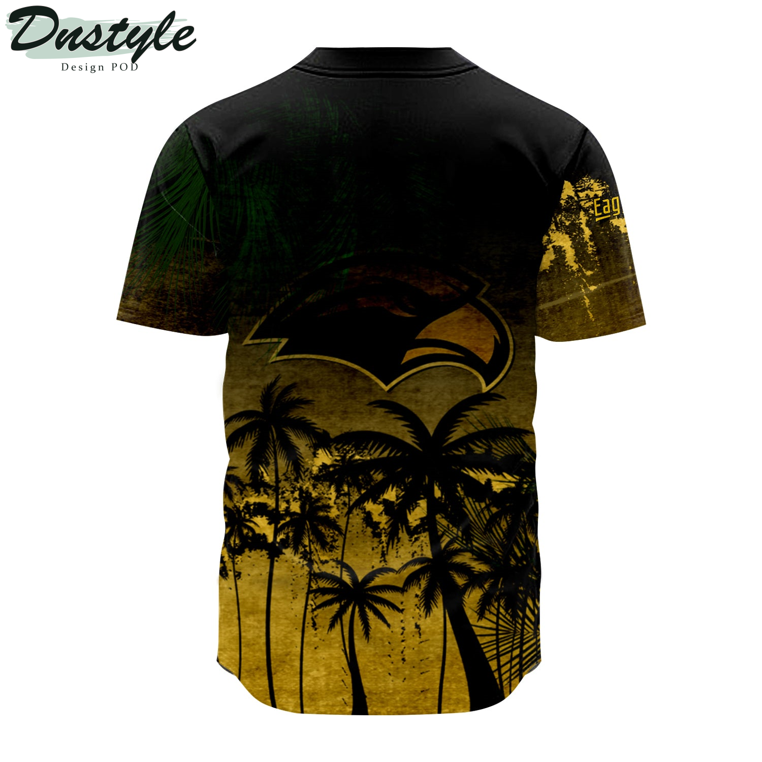 Southern Miss Golden Eagles Baseball Jersey Coconut Tree Tropical Grunge