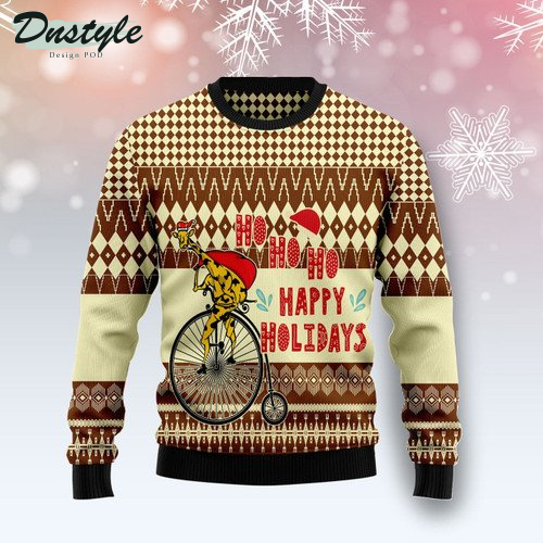 Giraffe Happy Holidays Ugly Christmas Sweater