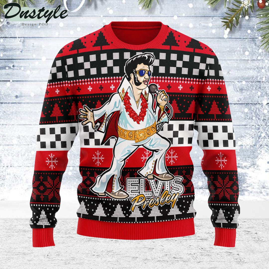 Gearhomie Elvis Presley Christmas Ugly Sweater