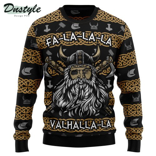 Valhalla La La La Ugly Christmas Sweater