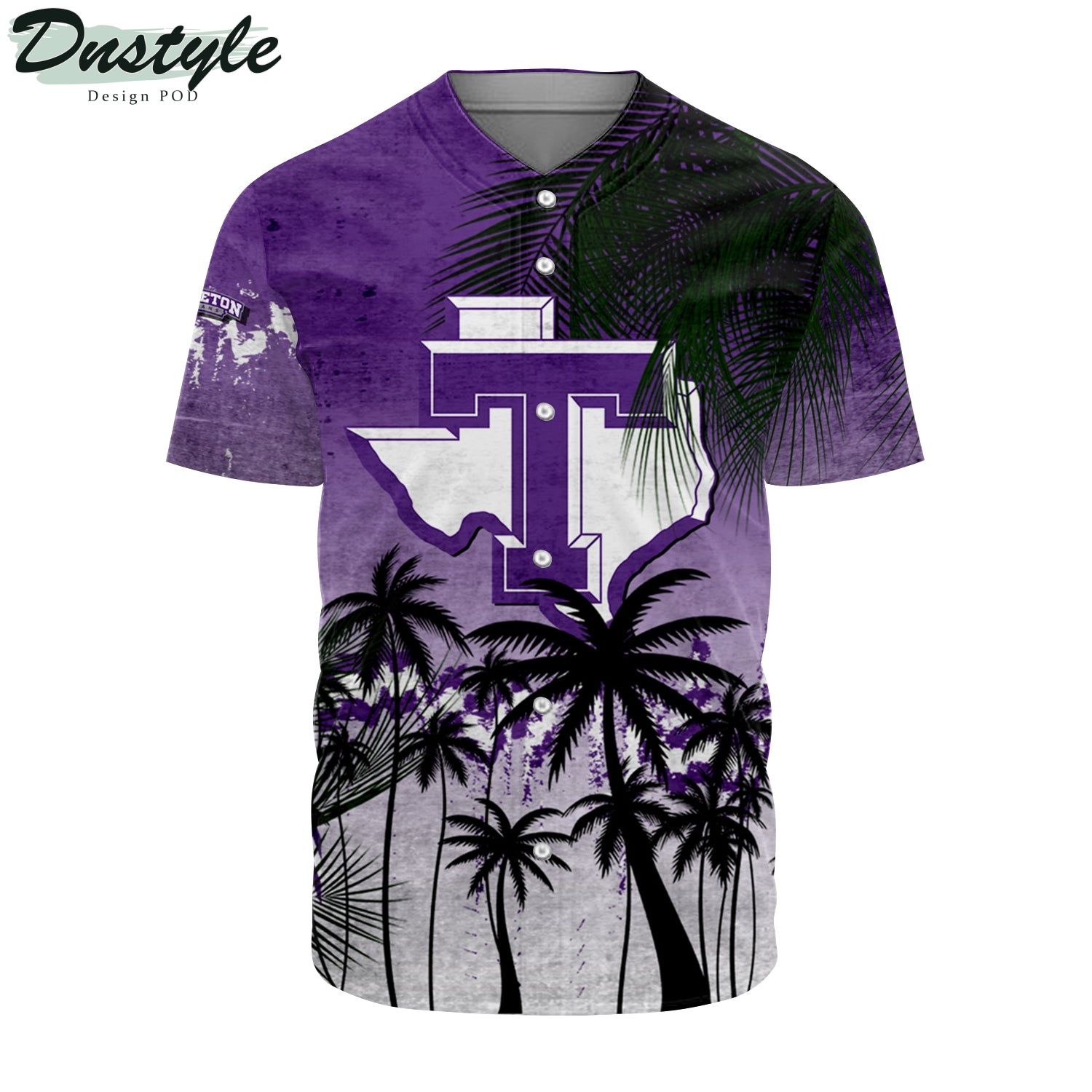 Tarleton State Texans Baseball Jersey Coconut Tree Tropical Grunge