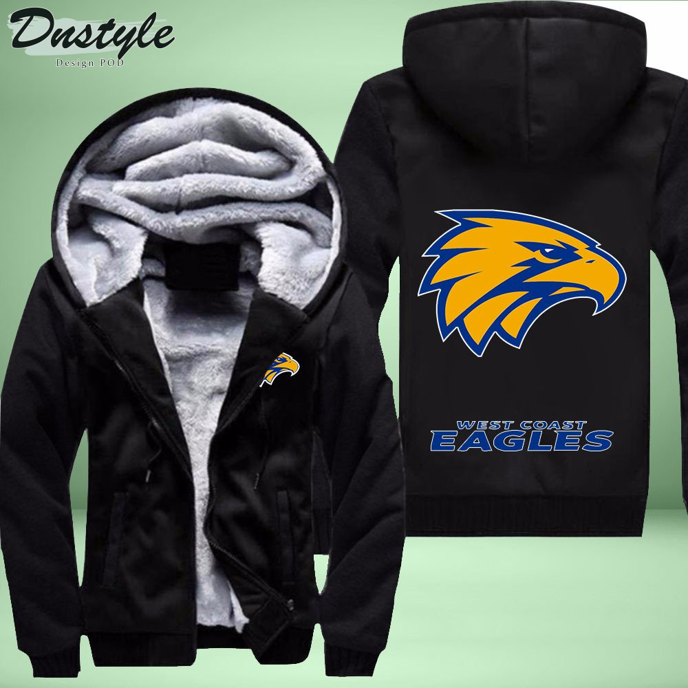 West Coast Eagles Fleece Hoodie Zipper Velvet