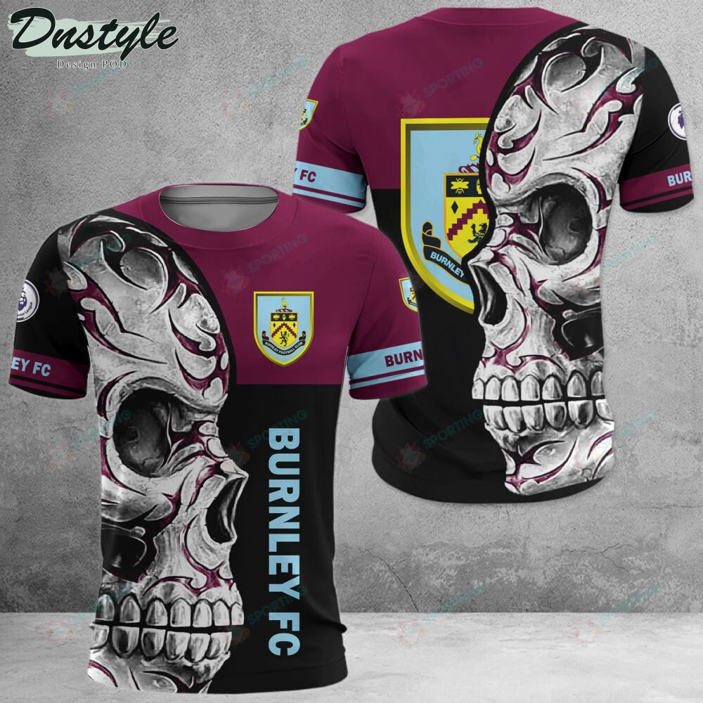 Burnley F.C Skull 3d Hoodie Tshirt
