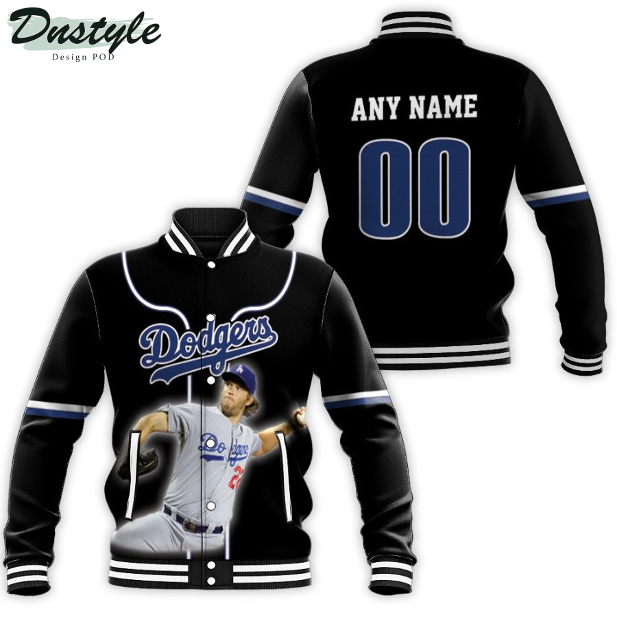 Los Angeles Dodgers Clayton Kershaw 22 Black Jersey Custom Number Name Baseball Jacket