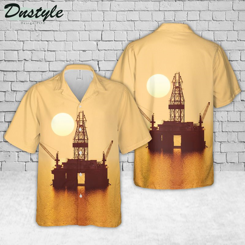 Offshore Drilling Rig Hawaiian Shirt