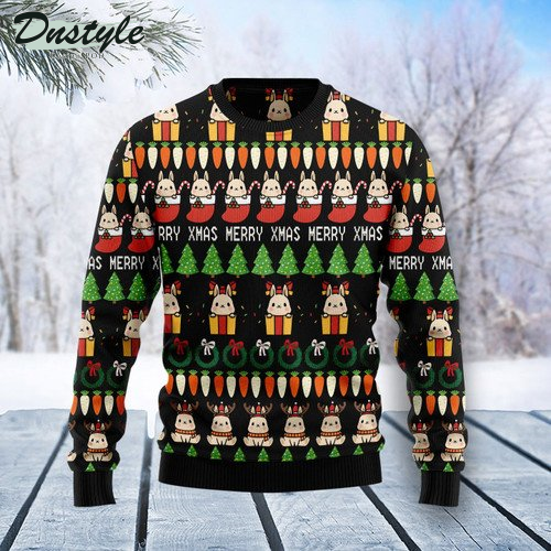 Rabbit Christmas Symbols Ugly Christmas Sweater