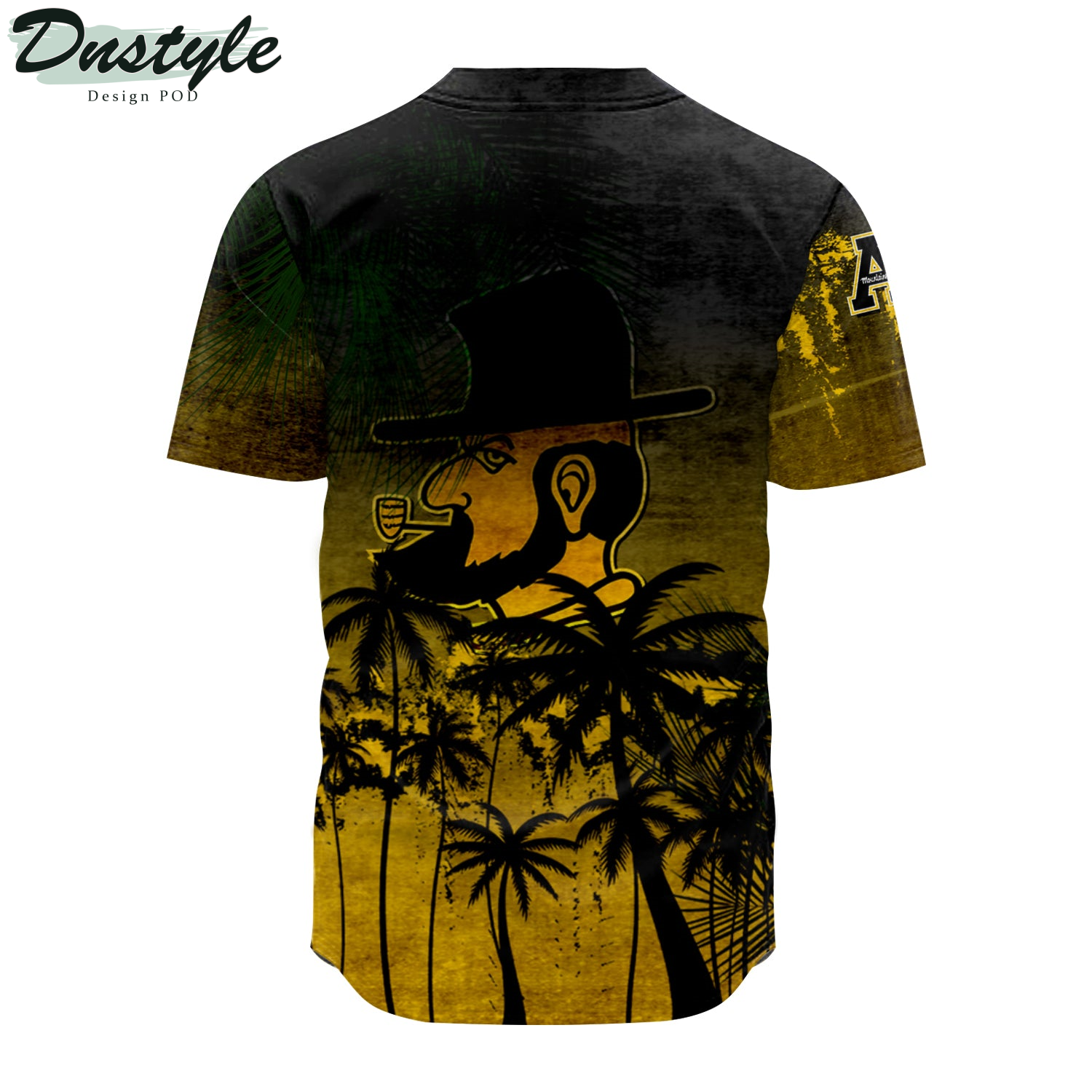 Appalachian State Mountaineers Coconut Tree Tropical Grunge Baseball Jersey