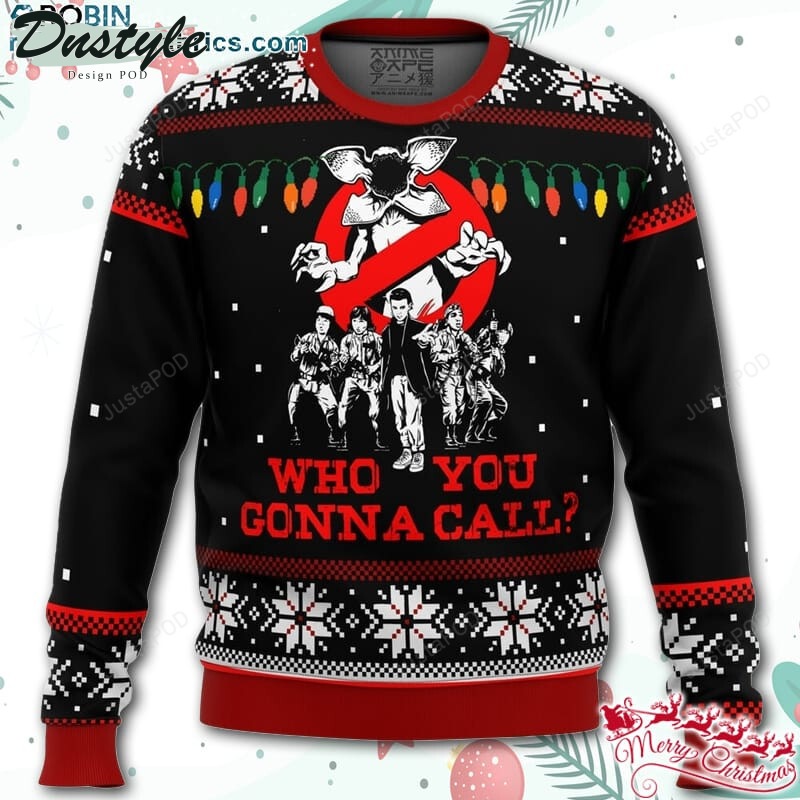 Stranger Things Who You Gonna Call Ugly Christmas Wool Sweater