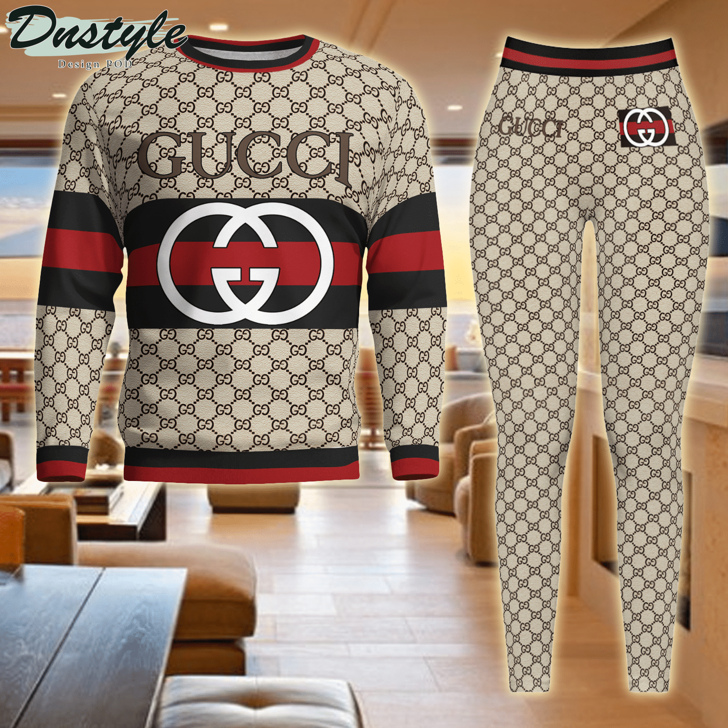 Gucci Cream ugly sweater and legging