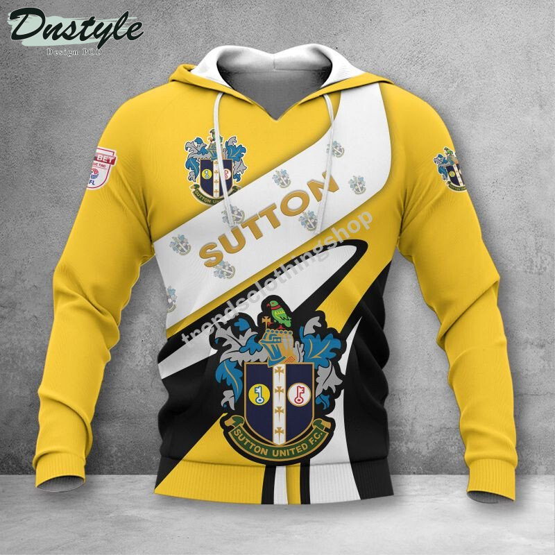 Sutton United 3d all over printed hoodie tshirt