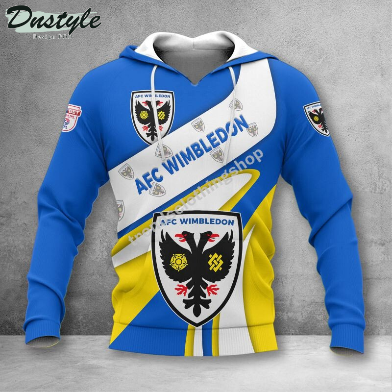 AFC Wimbledon 3d all over printed hoodie tshirt