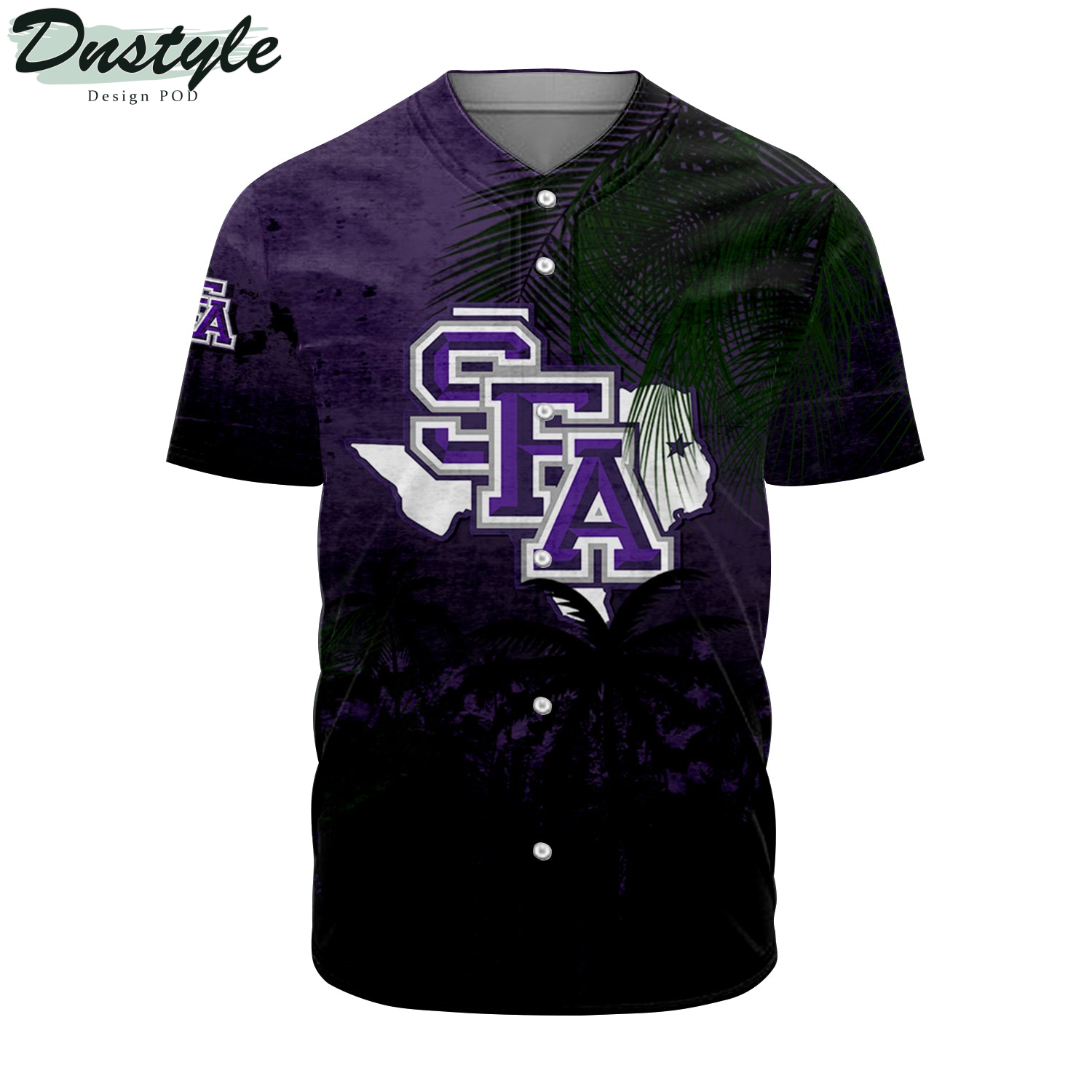 Stephen F. Austin Lumberjacks Baseball Jersey Coconut Tree Tropical Grunge