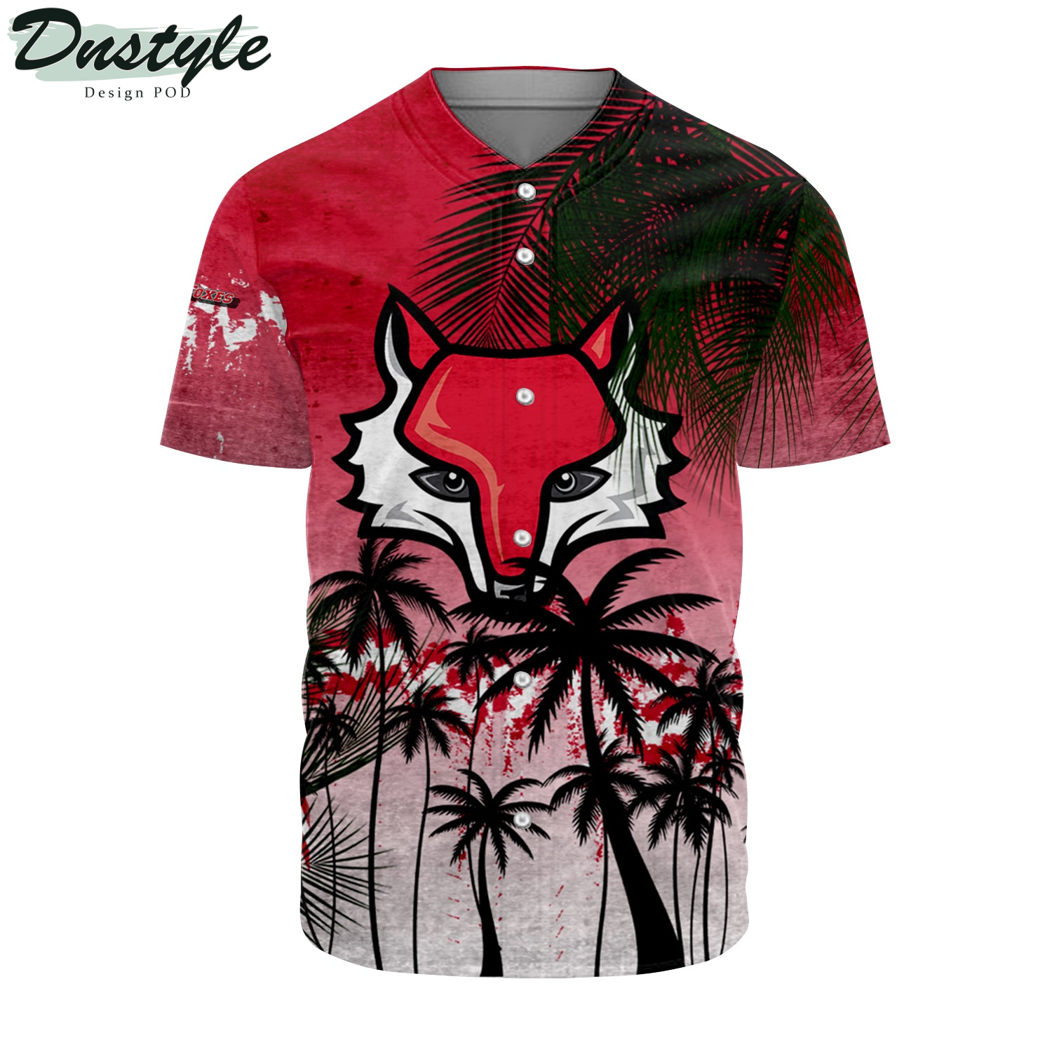 LIU Brooklyn Blackbirds Coconut Tree Tropical Grunge Baseball Jersey