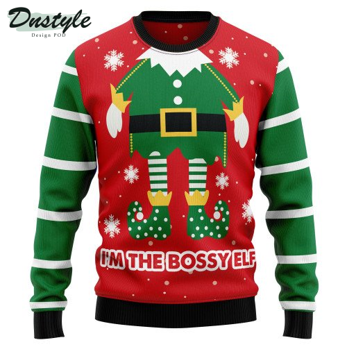 Bossy Elf Ugly Christmas Sweater